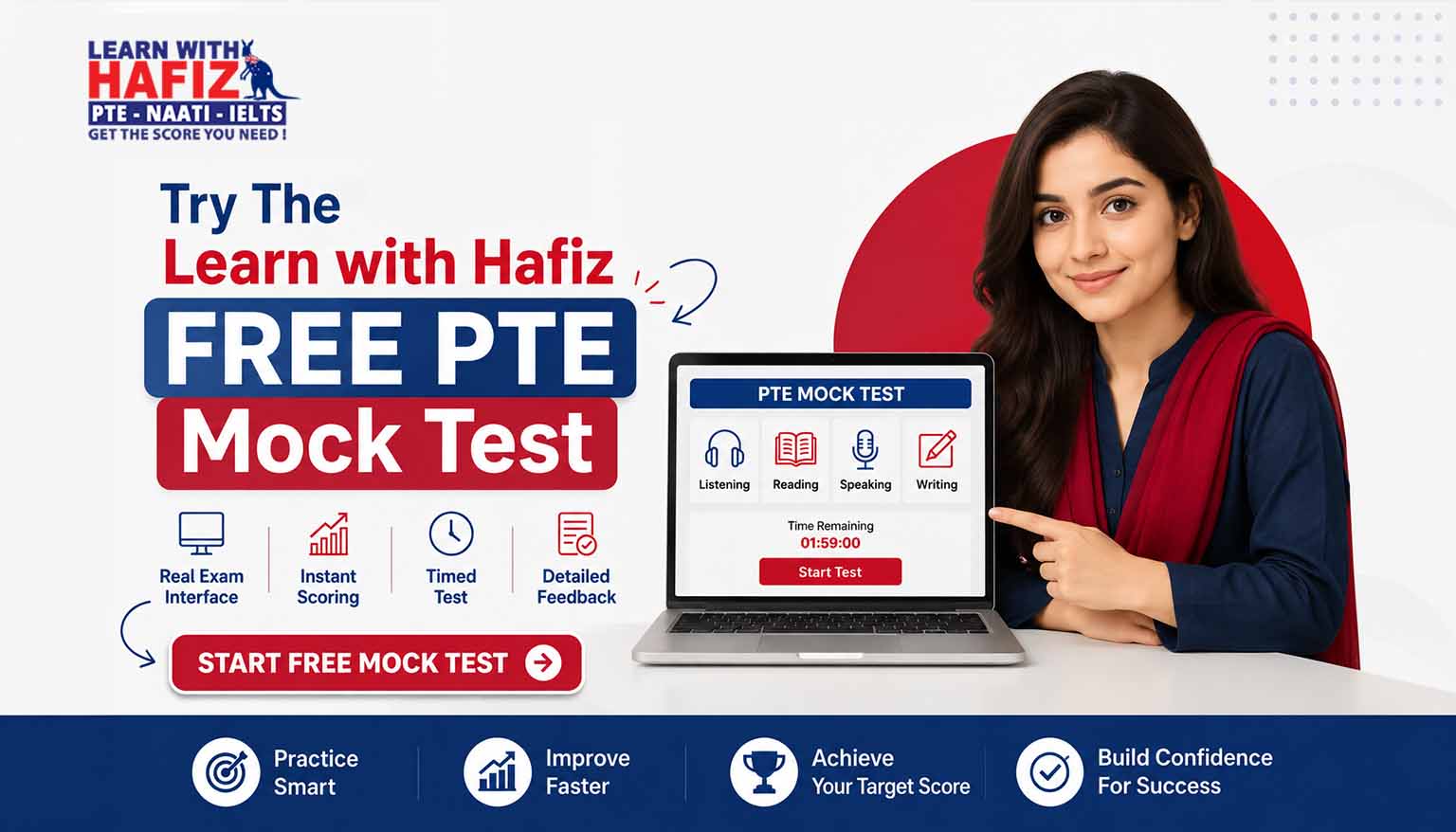 Try The Learn with Hafiz Free PTE Mock Test