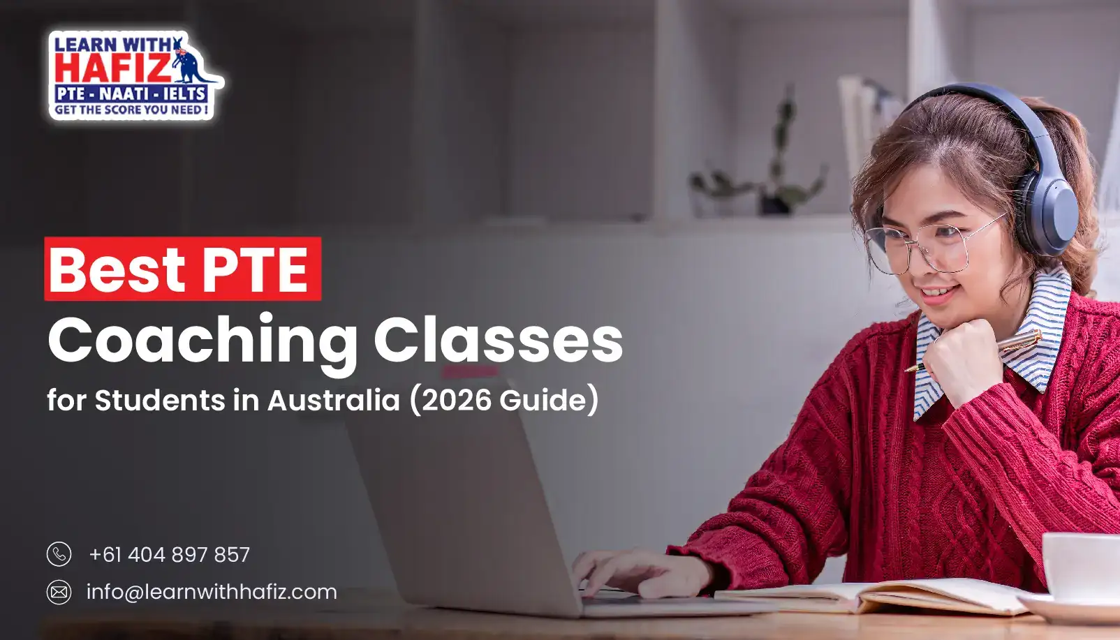 Student studying for PTE coaching classes